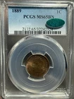 1889 US INDIAN HEAD CENT 1C COIN Pcgs MINT STATE 65 BROWN Ms65bn CAC