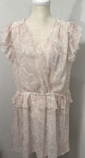 NEW Ted Baker EvelynaTexture Mini Dress ONLY Georgette Size 4 Ivory Ruffle Flowy
