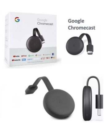 Google Chromecast 3. Gen HD NEU unbenutzt Digital Media Streamer - Anthrazit