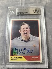 T.J. Otzelberger Signed Stickered Card BAS Iowa State University Rare!! 1/1 ISU 