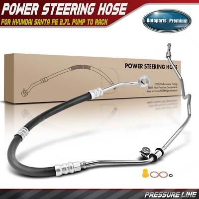 #ad Power Steering Pressure Line Hose Assembly for Hyundai Santa Fe 2.7 Pump To Rack $66.78