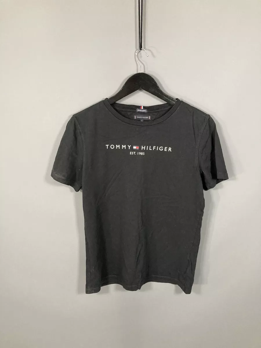TOMMY HILFIGER T Shirt Size 176 16yrs Black Great