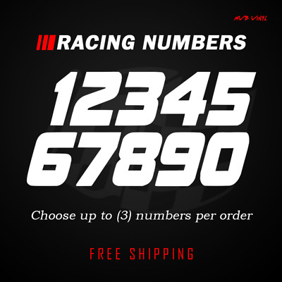 Bike Racing Stickers Numbers Racing Numbers Vinyl Decal Sticker | Dirt Bike Plate Number BMX ...