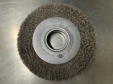 8" Medium Face Crimped Wire Wheel Brush .0118 Stainless Steel 2" Arbor hole