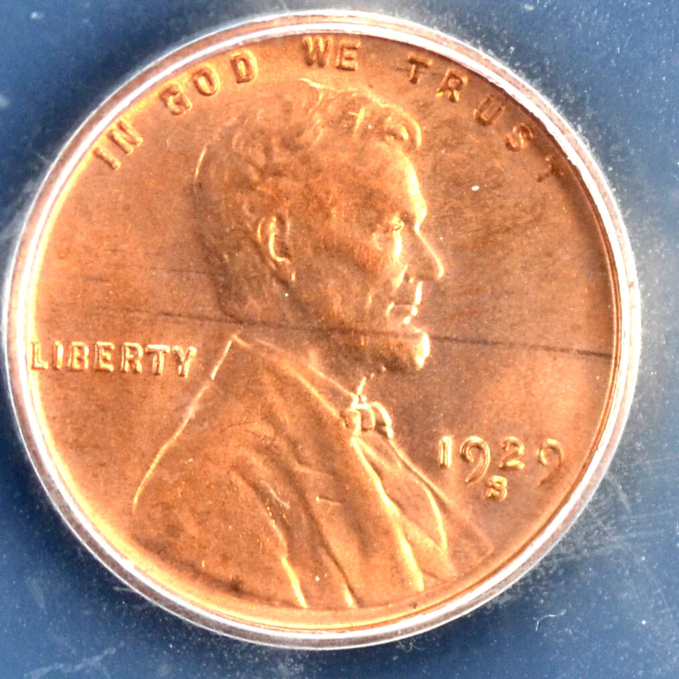 1929-S 1C ICG MS65RD  Lincoln Cent (Wheat Reverse) RARE SEMI KEY COIN CHOICE/GEM - Image 2 of 4