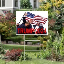 TRUMP FIGHT FOR AMERICA 2024 ASSASSINATION ATTEMPT 2024 18x24 Yard Sign MAGA