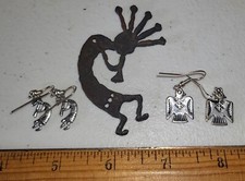 2 zestawy kolczyków Southwest: Mytyczny ptak feniks / musical Kokopelli PLUS.