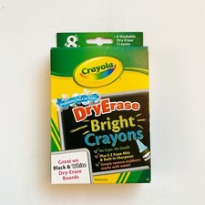 Crayola Dry Erase Bright Crayons, 8 Washable Crayons Per Box, New In Box