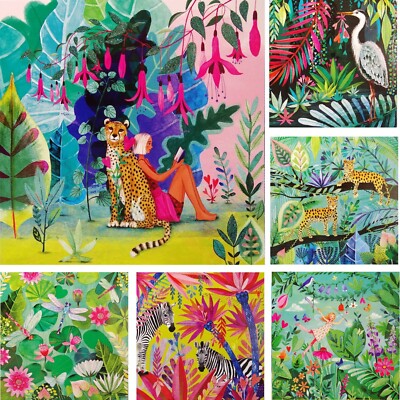 Mila Marquis Postkarte 14x14 ''Dschungelfieber'' Tropical Auswahl Grußkarte Sommer