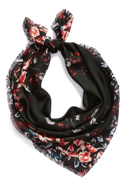 Bufanda halógena de sarga de seda con estampado floral Foto 2 de 4
