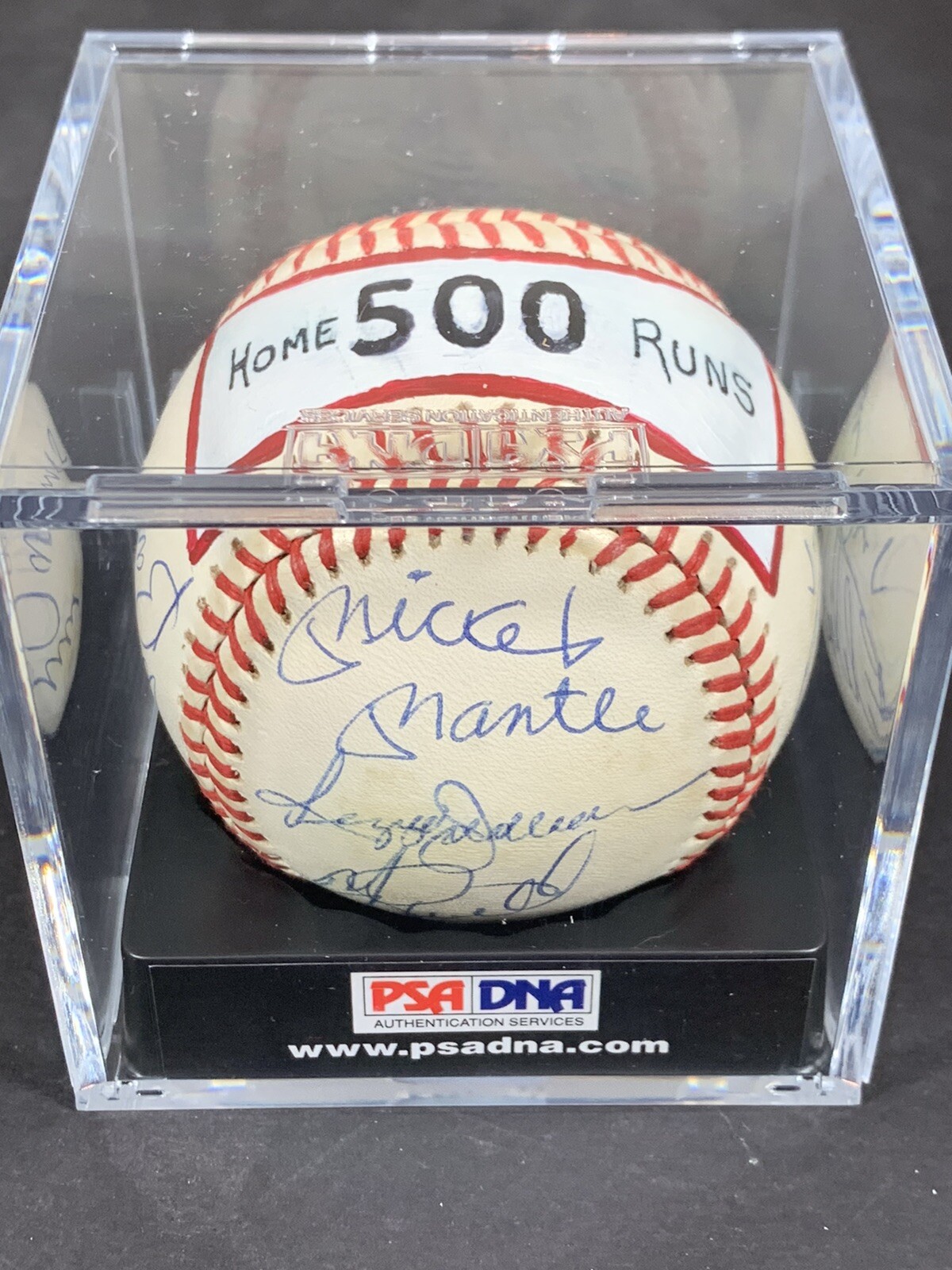 Mickey Mantle Autographed Signed , Aaron, Mays 500 HR Club Baseball 11 Sigs. PSA Grade 10 