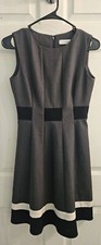 Calvin Klein Fit And Flair Sleeveless Color Block Midi Dress