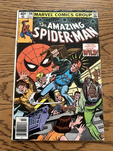Amazing Spider-Man #206 (Marvel 1980) Marv Wolfman Peter Parker Goes Wild VG-