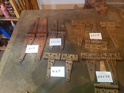 Buy Lot Of 12 Vintage Ribbed T-strap And Barn Strap Hinges