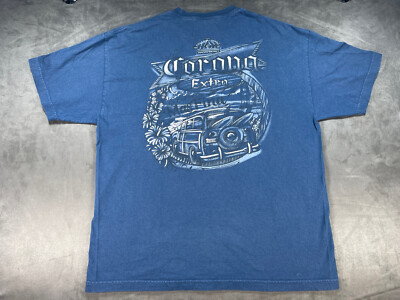 Y2K 2006 Blue Corona Extra Surf Beach Ocean Board Modelo Shirt XL Beer Cerveza