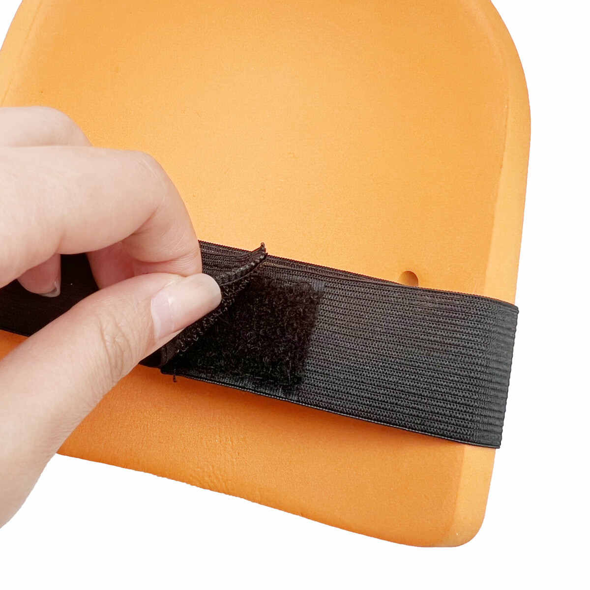 Orange Knee Pads Waterproof Safety Protective Gear Adjustable Hook Loop