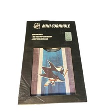 NHL Mini Cornhole San Jose Sharks Game Set Tabletop Board and Mini Bean Bags