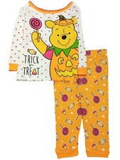 Disney Infant  Toddler Girls White Winnie The Pooh Pumpkin Pajama Set