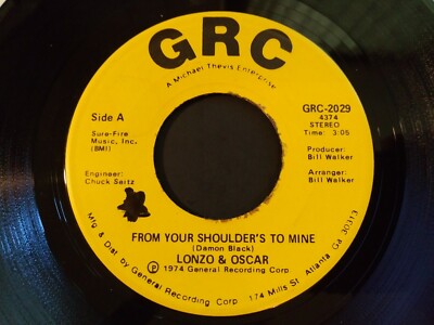Lonzo & Oscar  - From Your Shoulders To Mine NM Original 45RM GRC Record 1974
