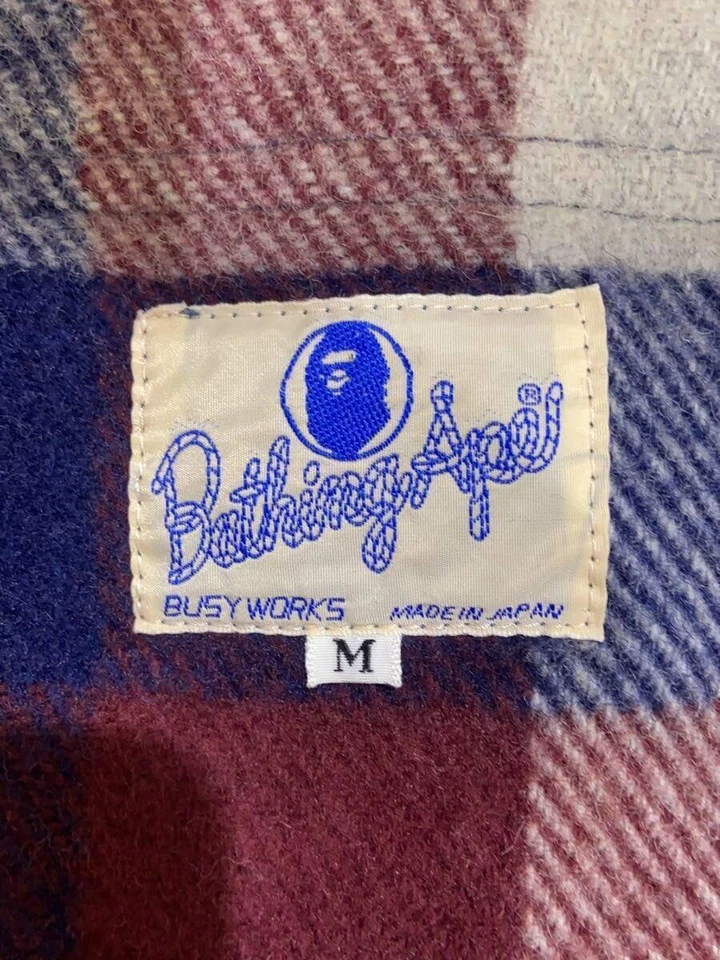 A BATHING APE half zip Jacket wool multicolor M Used - Image 3 of 4