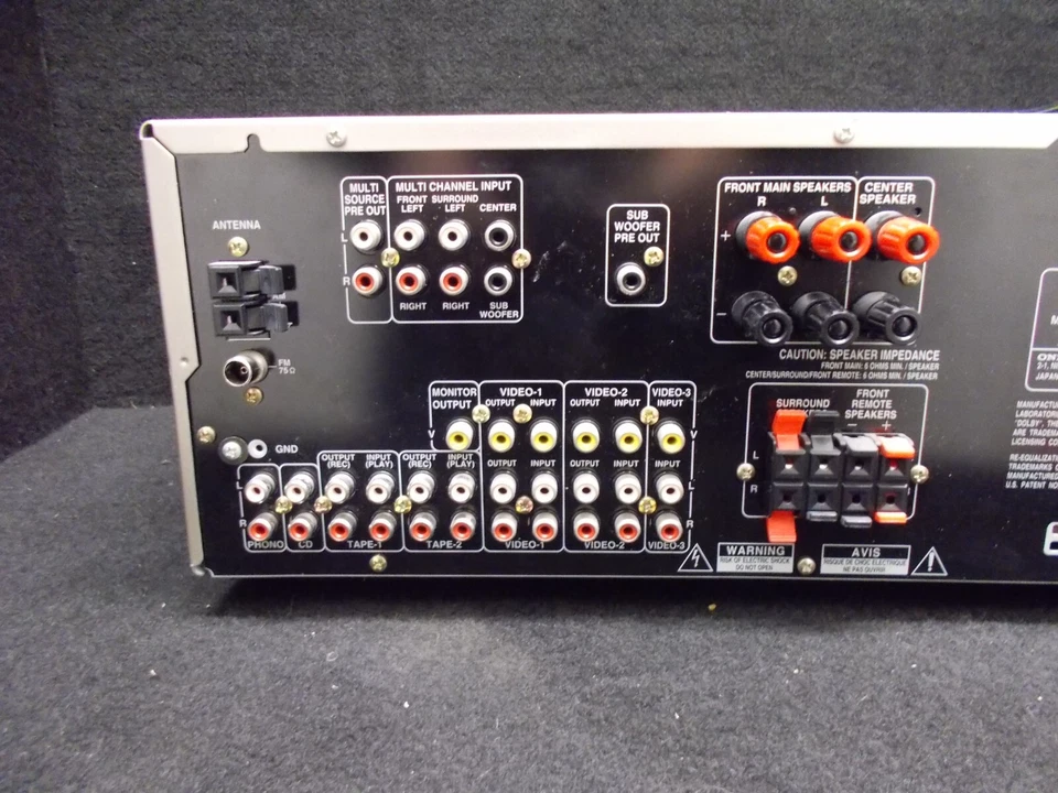 Onkyo TX-SV545, A / V-Receiver, mit Fernbedienung und Bedienheft, silber. #L-229 - Bild 4 von 4