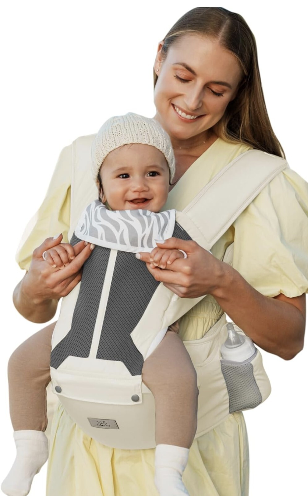White Baby Carrier 3-36 Months Facing In Facing Out Back Carry Hip seat-image