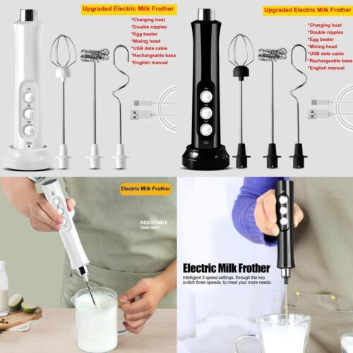 Milk Frother Coffee Foamer Handheld Egg Beater Drink Mixer Blender Wireless - Picture 1 of 26