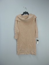 52 Seven Beige Long Sleeve Off The Shoulder Sweater Dress Women's Size XL