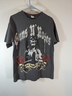 GUNS N ROSE'S LOS ANGELES GRAY T-SHIRT Alstyle Vintage Medium Short Sleeve 