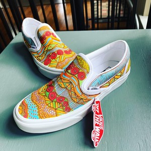 custom painted vans slip ons