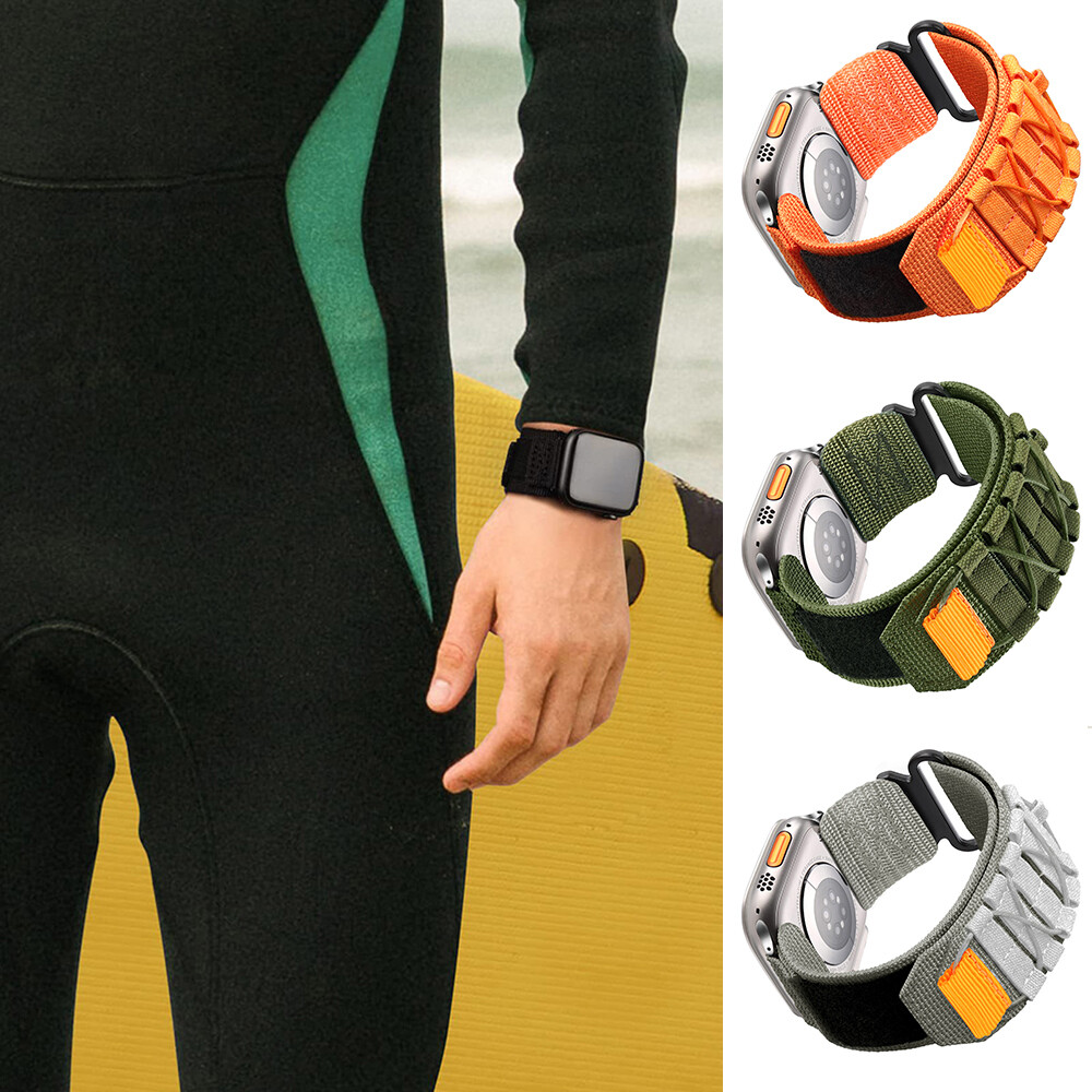 Rugged Military Nylon Strap Band For Apple Watch Ultra Series 9 8 7 6 5 4 3 2 SE