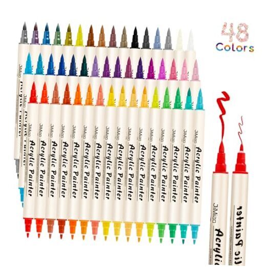 48 Colors Dual Tip Acrylic Paint 48 Colors Dual Tip Paint Pen Markers