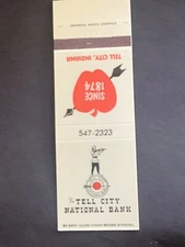 Vintage Indiana Matchbook: “The Tell City National Bank” Tell City, IN
