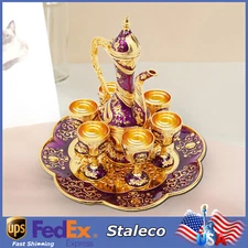 Turkish Tea Set Vintage Turkish Teapot Set with 6 Coffee Cup and Tea Tray Decor