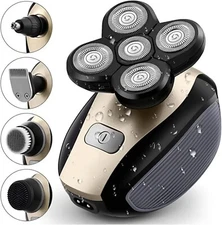 Telfun Electric 5Head Shavers for Bald Men Detachable Head Shaver Cordless Razor