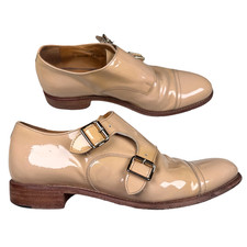 The Office of Angela Scott Mr. Colin Double Monk Strap Nude Patent Shoe Sz 38.5 The Office of Angela Scott Mr. Colin Double Monk Strap Nude Patent Shoe Sz 38.5 - Image 1
