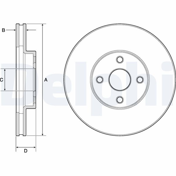 2X Bremsscheibe Delphi BG3780 FüR Corolla Toyota Verso NDE120_ NDE120R VVT Vvtl-image