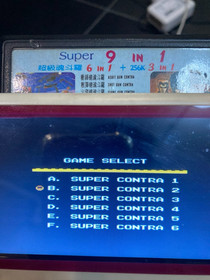 Famicom Game NES 9in1 Super Contra 6 game + Jackie Chan + Double Dragon + Island