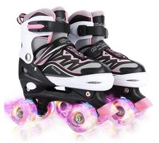 Sowume Adjustable Roller Skates for Girls and Women, All 8 Wheels L 3-6 US 