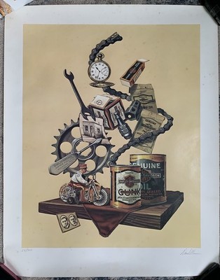 Rare Vintage David Mann Harley Davidson Motorcycle Lithograph