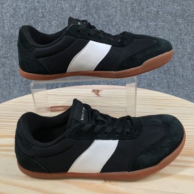 Whitin Wide Toe Box Barefoot Shoes Women 40 Casual Sneaker Lace Up Low Top Black