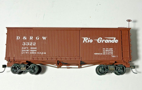 Coche caja Bachmann On30 personalizado pintado y con letras D&RGW #3322 | Condition: Used