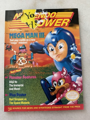 #ad NINTENDO POWER Vol. 20 Jan 1991 Mega Man 3 Bart Simpson vs Space Mutants Poster $29.99