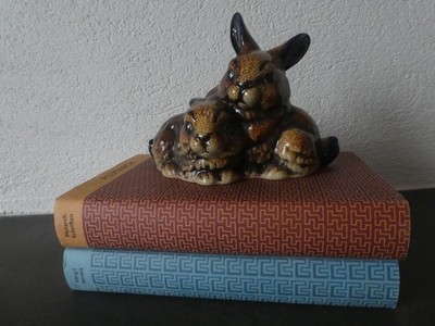 Vintage Westerwälder Studiokeramik Salzglasur Hasenpaar 