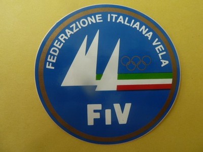 Aufkleber 80er Vintage - Federazione Italiana Vela FiV Olympia, RARITÄT (80mm)