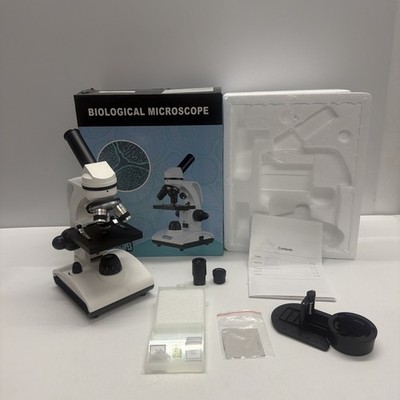 Biologisches Mikroskop XSP-75 originalverpackt mit Smartphone Adapter einmal geöffnet aufgebaut 