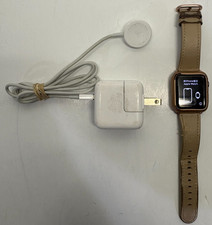 Apple Watch Series 3 Silver Aluminum Case Tan Band  Charger - Ships Fast