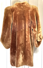 Vintage Printzess Lamb Mouton Brown Real Fur Coat M estimated 