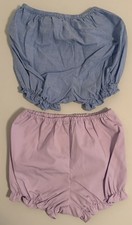 Set Of 2 Diaper Covers Bloomers Pink Purple Size -8 Months - Vintage Outfits
