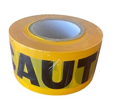 Premium Yellow Caution Tape 3 inch x 1000 feet Bright Yellow Bold Black Text NEW